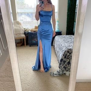 Windsor Prom/Evening Satin Gown with Slit
